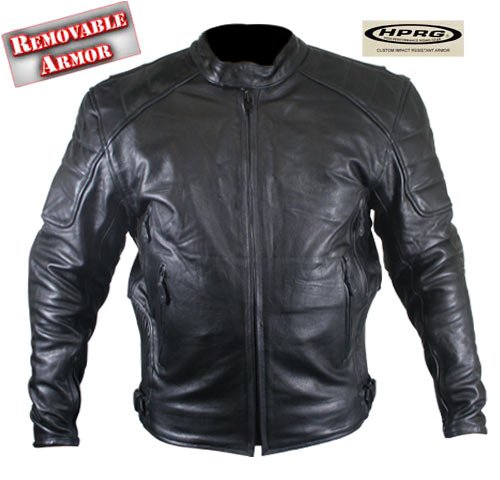 Men's Cruiser Advanced Armored Premium Buffalo Leather Motorcycle Jacket - Size : Medium