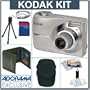 Kodak EasyShare C713 Zoom Digital SILVER Camera Kit, with 1 GB SD Memory Card, Deluxe Carry Case, Mini Table Top Tripod, Neck Strap, Memory Card Wallet, Screen Protecters for Cameras LCD Screen, Cleaning Fluid with Cloth