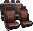 FH-PU160115 PU Textured Highback Leather Seat Covers Black/Brown