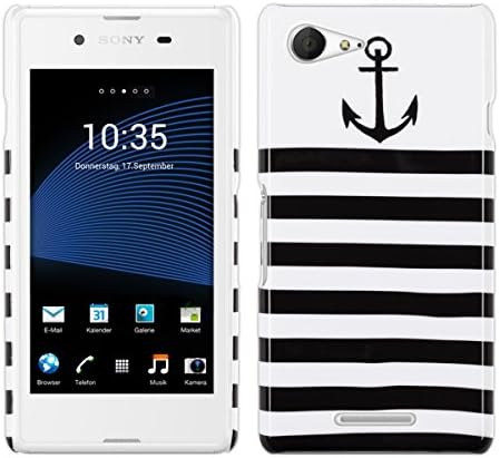 kwmobile® Hard case Sailor design for Sony Xperia E3 in Blue White