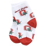 Ohio State Buckeyes White Infant Bootie Socks