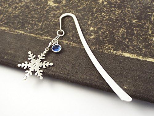 Snowflake Bookmark with Hand Stamped Initial and Birthstone