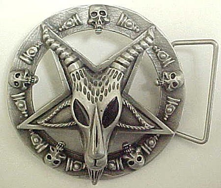 Sigil Of Baphomet Pewter Belt Buckle Pentagram