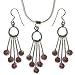 Pendant & Earring Silver Garnet Gemstones Jewelry (gpers023)