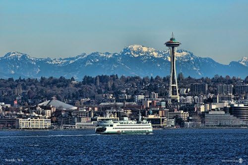 Handmade in the USA Cedar Jigsaw Puzzle - Features Seattle Skyline and Space Needle
