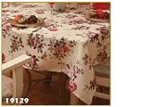European Dark Rose Print 19129 Tablecloth Beige 60" X 102"
