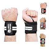 Bear Grip - High quality Premium weight lifting wrist support wraps, secure velcro design, One size fits all (Black, 18 IN)