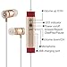 Bluetooth Wireless Headset, Sports Earphone with Microphone, Support Switching Language, Voice Reminding Function, for Samsung Galaxy S5 S4 Note 3 4 iPhone 6 6 Plus and Other Smart Phones (Gold)