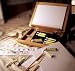 Artist Painting Set Deluxe in Wooden Box Easel with Acrylic Paint, Brushes, 3-pc Canv...