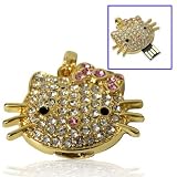 Clé USB clé Mémoire USB flash 8GO -BIJOU PENDENTIF ,tête de chatton doré