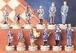 Civil War Theme Hand Painted Chess Men