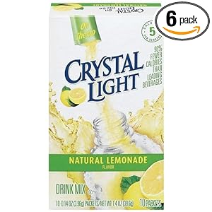 Crystal Light On The Go Natural Lemonade, 10 Count Packets (Pack of 6)