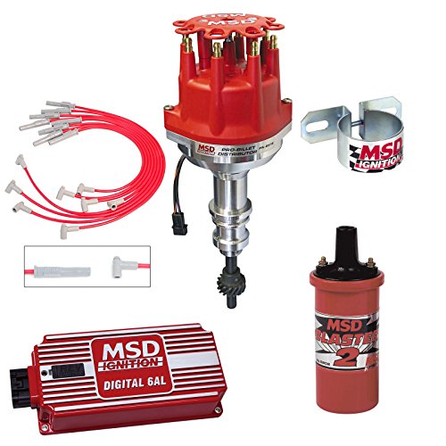MSD Ignition Kit Ford 351W Small Cap Digital 6AL Distributor Wires Coil