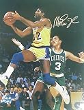 Magic Johnson Autographed Layup vs. Boston Celtics 8 x 10 Photograph (Unframed)