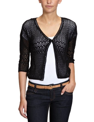 ONLY Damen Strickjacke, 15065239 LISA L/S SHORT KNIT CARDIGAN, Gr. 36 (S), Schwarz (BLACK) Preisvergleich
