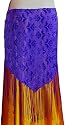 Burnout Velvet Triangle Hip Scarf/Shawl with Fringe