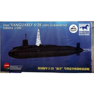 1/350 British HMS Vanguard S28 SSBN Submarine Model by Bronco Models