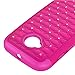 Moto E Case, MP-Mall Moto E 2nd Gen (2015) Studded Rhinestone Crystal Bling Dual Layer Hybrid Defender Armor Case Cover for Moto E 2nd Generation with Stylus (Hot Pink)