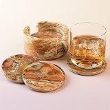 Smithsonian Banded Travertine Coasters