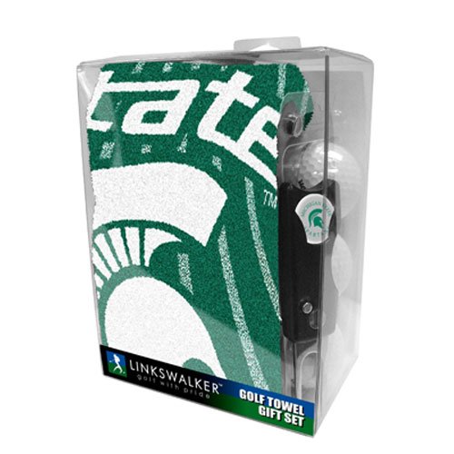 Michigan State Spartans Ncaa Jacquard Golf Towel Gift Pack W/ Balls Repair Tool Marker