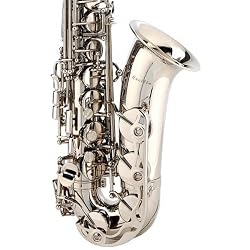 Cecilio Nickel Plated Alto Saxophone w/ Carrying Case and Accessories
