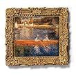 Banks of the Seine at Asnieres - Gold Frame Magnet with pop-out easel (2-3/4" x 2-1/2")