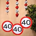 Udo Schmidt Party Rotor Spirale zum 40. Geburtstag Deko 3 St�ck Verkehrsschild