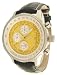 Adee Kaye Mens Navigator Pilot Chronograph Watch w/ Yellow Dial