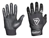 Akadema Sheepskin Leather Batting Gloves - Black-Black