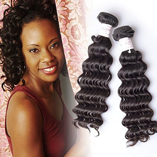 Lin Hair Brazilian Deep Wave Hair Virgin Human Hair Extension 2pcs 20" 22" Natural Color