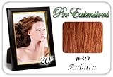 Pro Extensions 20″ x 39″ #30 Auburn 100% Clip on in Human Hair Extensions