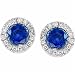 18K White Gold Blue Sapphire and Diamond Fashion Earrings
