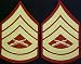 Gold on Red USMC Chevrons - Gunnery Sergeant - Male