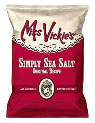 Miss Vickie's Kettle Cooked Potato Chips, Simply Sea Salt, 1.375-Ounce Large Single Serve Bags (Pack of 64)