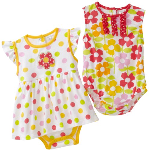 Cutie Pie Baby-girls Infant 2 Pack Dots Romper with Hanger