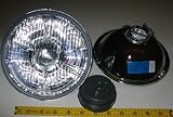 Hella 7 Round E Code H4 Halogen Replacement Headlight Kit with 100/80W Bulbs