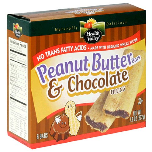 Health Valley Peanut Butter Bars, Chocolate, 1.3-Ounce Bars in 6-Count Boxes (Pack of 12) by Health Valley