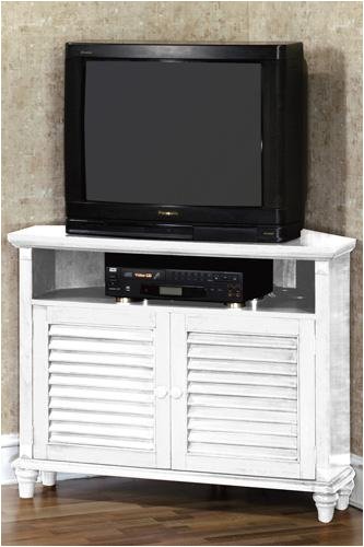 Savannah Louvered Tv Stand Corner White