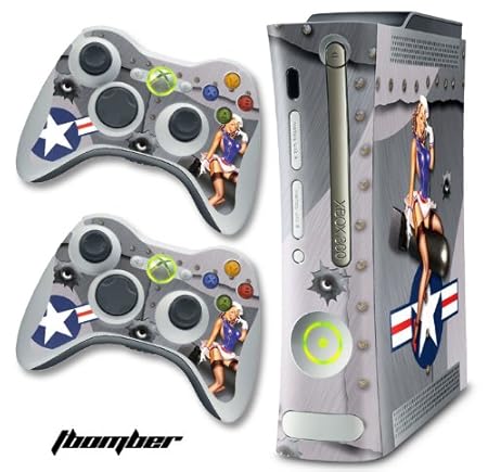 New XBOX 360 Console Protective Decal Skin - Tbomber - Silver