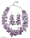 Amethyst jewelry set, 'Extravagance' 0.8" W 17.7" L
