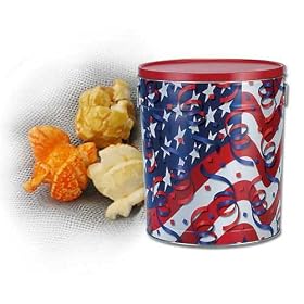 6.5 Gallon 3 Way Popcorn Tin - Flags & Streamers