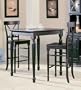 3pc Black Sand-Through Finish Solid Wood Pub/Bar Table w/2 Stools Set