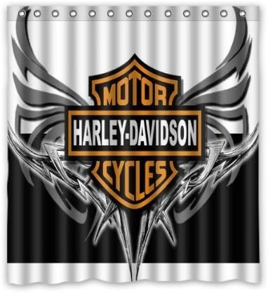 POPcases Supplier Flawless Creative gorgeous retro Harley Davidson II Shower Curtain Shower 100% WaterProof Polyester Fabric 66" x 72" Inches Standard