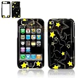 Apple Iphone 3G Yellow Shimmering Stars Design Protective Case Faceplate Cover
