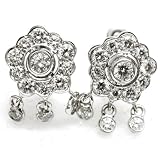 DIAMOND CLUSTER EARRINGS WITH DANGLE DIAMONDS (1.35 T.W)