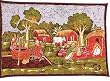 Asian Paintings Batik Art Wax on Cloth 36 x 52 inches