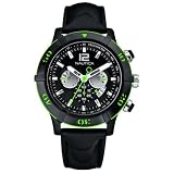 Nautica NCS 46 Men’s Chronograph Watch – Black IP Stainless Steel Case, Leather Strap & Date A31511G Reviews