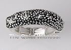 6030214 Stretch Ring Adjustable Sizes 6 - 8 David Yurman Inspired Rhodium Plated CZ Stones