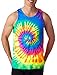 Tie-Dye Adult 5.4 oz. 100% Cotton Tank Top 2XL NEON RAINBOW
