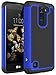 LG Escape 3 Case, LG Phoenix 2 Case, LG K8 Case, LK [Shock Absorption] Hybrid Armor Defender Protective Case Cover for LG Escape 3 / LG Phoenix 2 / LG K8, Blue